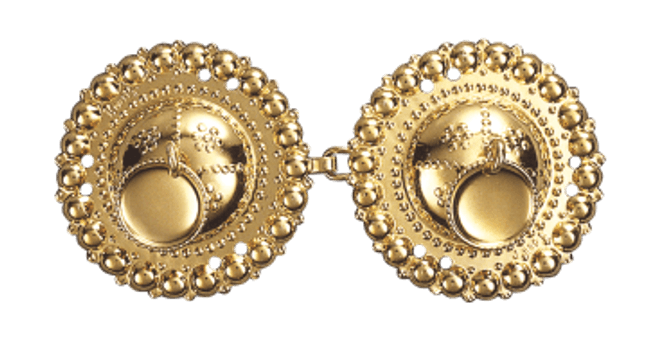 Hovedbilde spenne, forgylt