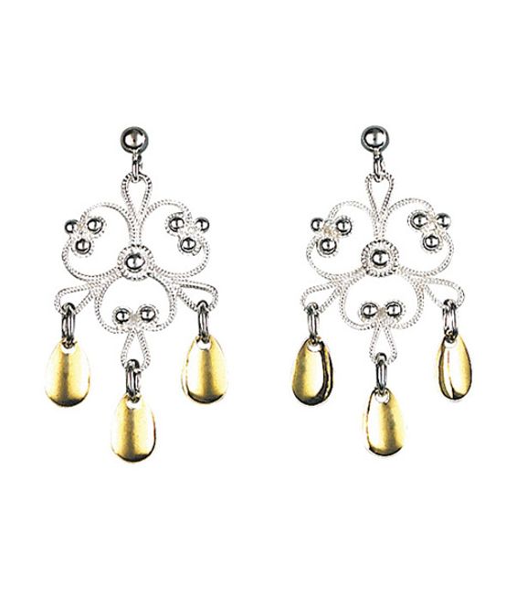 Hovedbilde Øyrepynt, kvit/forgylt